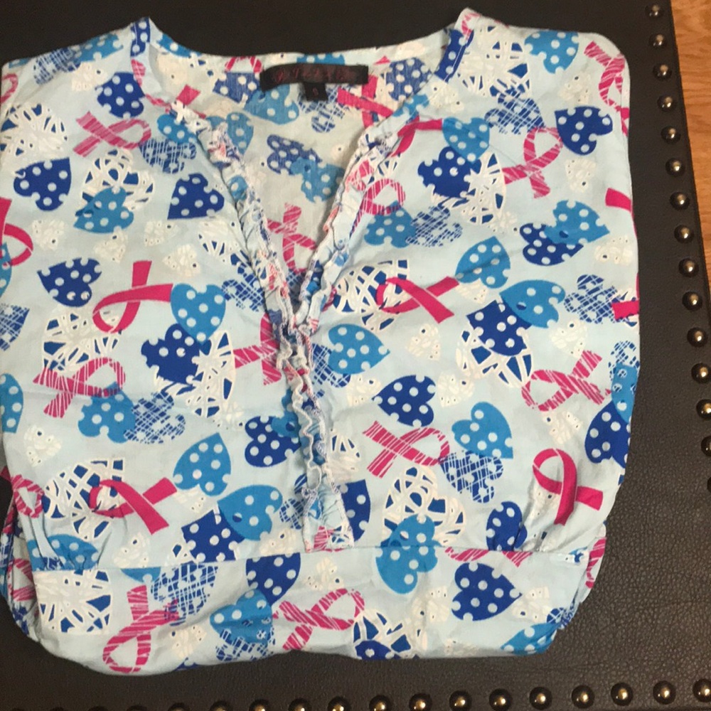 Pink Ribbon Scrub Top - Picture 5 of 5